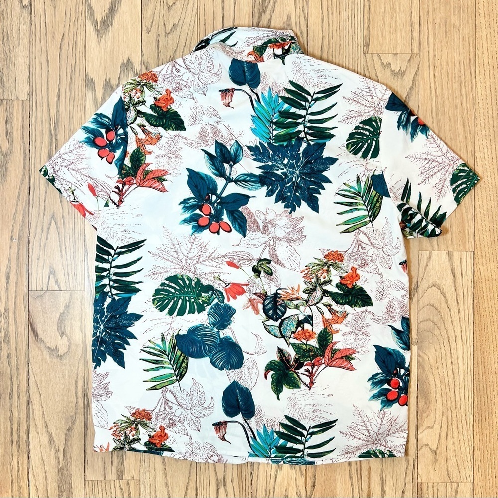 PatPat Men’s Hawaiian Print Lightweight Button Down Top Size Large - Picture 9 of 11